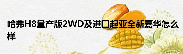 哈弗H8量产版2WD及进口起亚全新嘉华怎么样