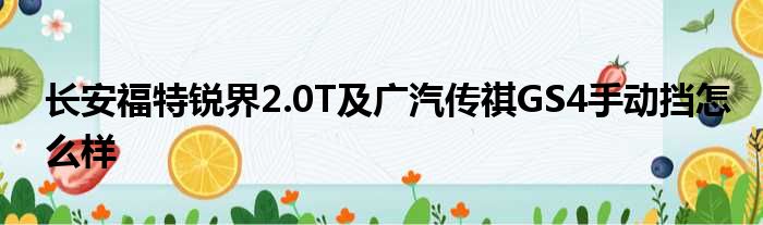 长安福特锐界2.0T及广汽传祺GS4手动挡怎么样