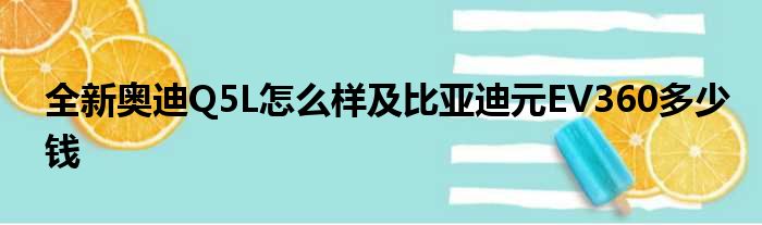 全新奥迪Q5L怎么样及比亚迪元EV360多少钱