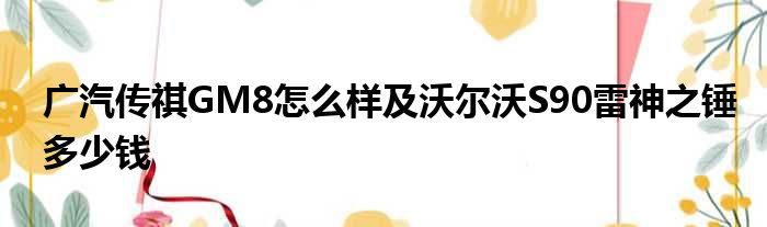 广汽传祺GM8怎么样及沃尔沃S90雷神之锤多少钱