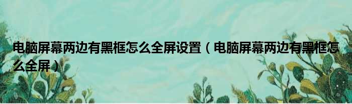 电脑屏幕两边有黑框怎么全屏设置（电脑屏幕两边有黑框怎么全屏）