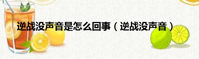 逆战没声音是怎么回事（逆战没声音）