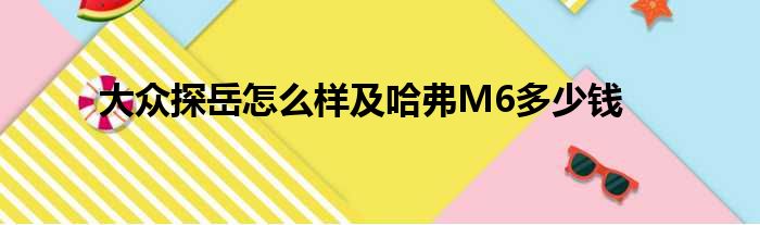 大众探岳怎么样及哈弗M6多少钱