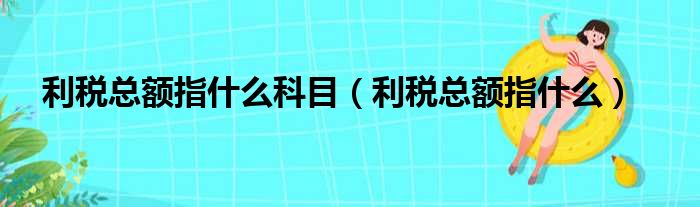 利税总额指什么科目（利税总额指什么）