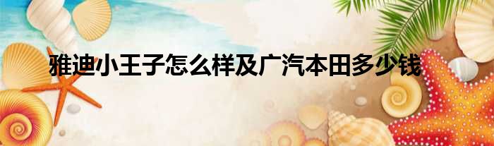 雅迪小王子怎么样及广汽本田多少钱