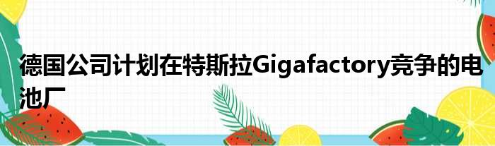 德国公司计划在特斯拉Gigafactory竞争的电池厂