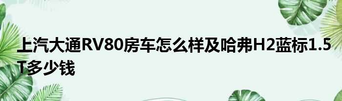 上汽大通RV80房车怎么样及哈弗H2蓝标1.5T多少钱