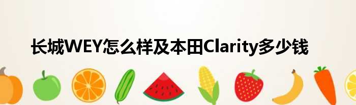 长城WEY怎么样及本田Clarity多少钱