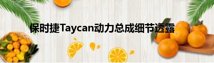 保时捷Taycan动力总成细节透露