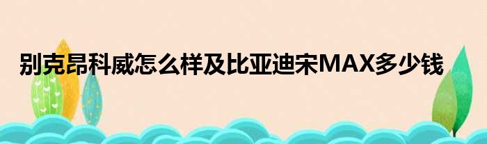 别克昂科威怎么样及比亚迪宋MAX多少钱