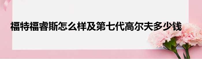 福特福睿斯怎么样及第七代高尔夫多少钱