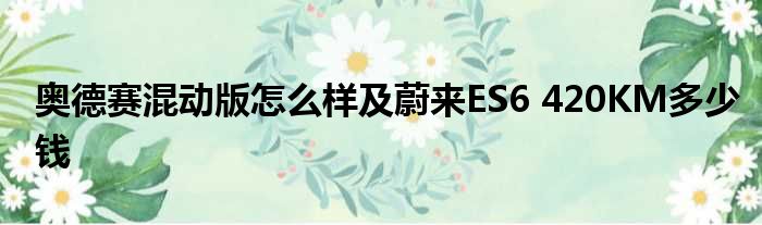 奥德赛混动版怎么样及蔚来ES6 420KM多少钱