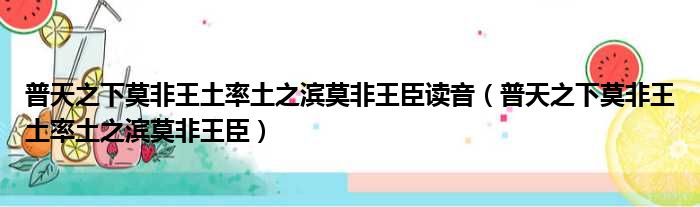 普天之下莫非王土率土之滨莫非王臣读音（普天之下莫非王土率土之滨莫非王臣）