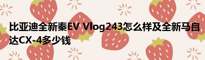 比亚迪全新秦EV Vlog243怎么样及全新马自达CX-4多少钱