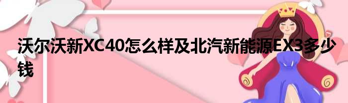 沃尔沃新XC40怎么样及北汽新能源EX3多少钱