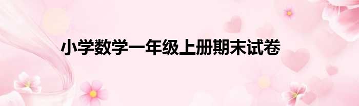 小学数学一年级上册期末试卷