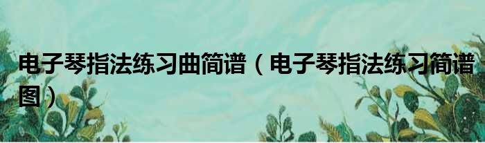 电子琴指法练习曲简谱（电子琴指法练习简谱图）