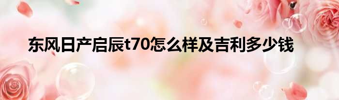 东风日产启辰t70怎么样及吉利多少钱