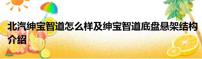 北汽绅宝智道怎么样及绅宝智道底盘悬架结构介绍