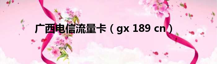 广西电信流量卡（gx 189 cn）