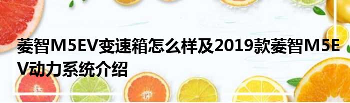 菱智M5EV变速箱怎么样及2019款菱智M5EV动力系统介绍