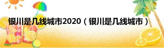 银川是几线城市2020（银川是几线城市）