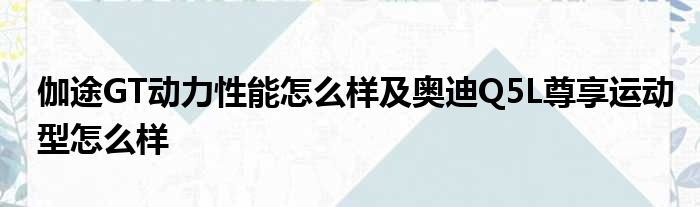 伽途GT动力性能怎么样及奥迪Q5L尊享运动型怎么样