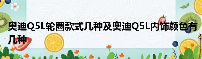 奥迪Q5L轮圈款式几种及奥迪Q5L内饰颜色有几种