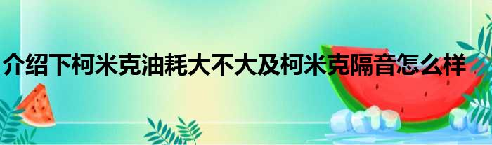 介绍下柯米克油耗大不大及柯米克隔音怎么样