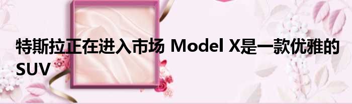 特斯拉正在进入市场 Model X是一款优雅的SUV