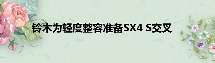 铃木为轻度整容准备SX4 S交叉