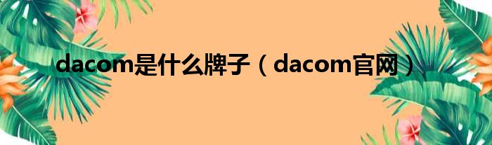 dacom是什么牌子（dacom官网）