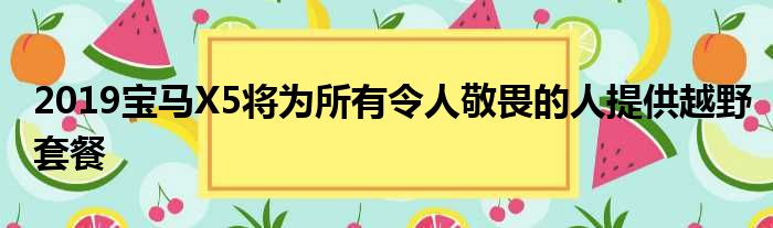 2019宝马X5将为所有令人敬畏的人提供越野套餐