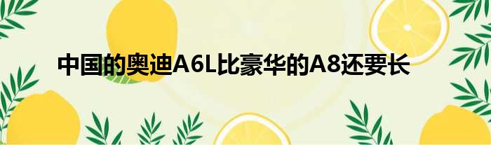 中国的奥迪A6L比豪华的A8还要长