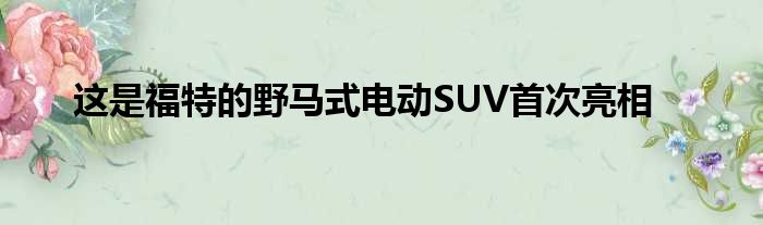 这是福特的野马式电动SUV首次亮相