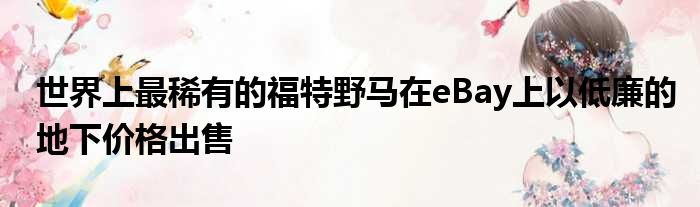 世界上最稀有的福特野马在eBay上以低廉的地下价格出售