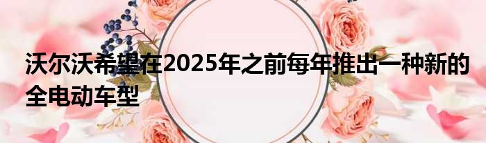 沃尔沃希望在2025年之前每年推出一种新的全电动车型