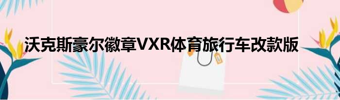 沃克斯豪尔徽章VXR体育旅行车改款版