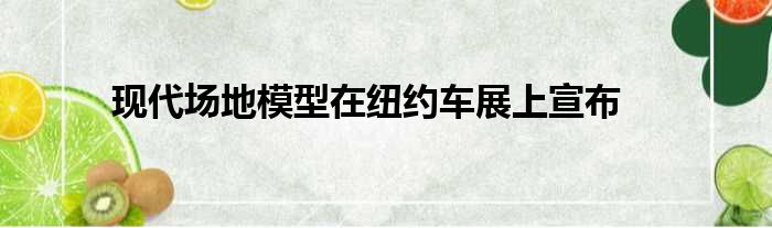 现代场地模型在纽约车展上宣布