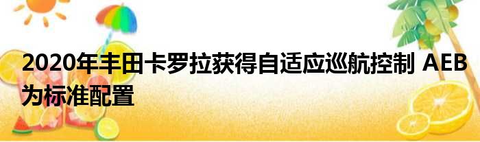 2020年丰田卡罗拉获得自适应巡航控制 AEB为标准配置