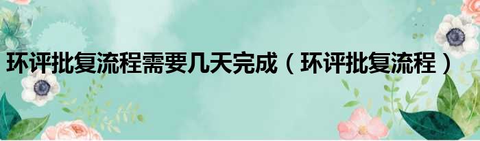 环评批复流程需要几天完成（环评批复流程）