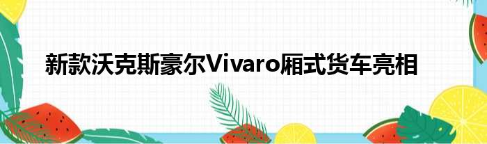 新款沃克斯豪尔Vivaro厢式货车亮相