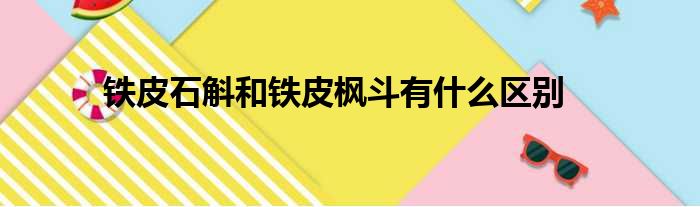 铁皮石斛和铁皮枫斗有什么区别