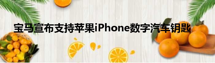 宝马宣布支持苹果iPhone数字汽车钥匙