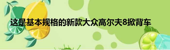 这是基本规格的新款大众高尔夫8掀背车