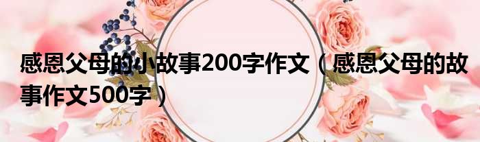 感恩父母的小故事200字作文（感恩父母的故事作文500字）