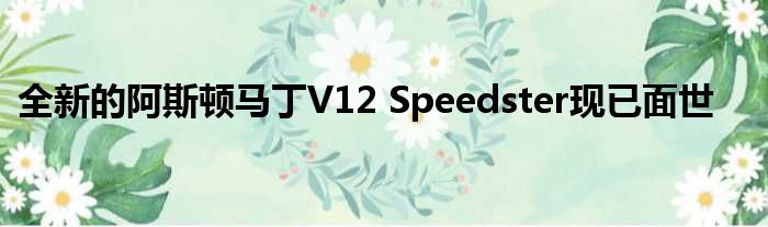 全新的阿斯顿马丁V12 Speedster现已面世