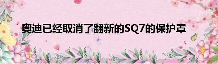 奥迪已经取消了翻新的SQ7的保护罩