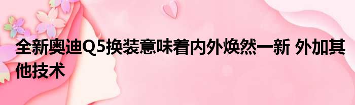 全新奥迪Q5换装意味着内外焕然一新 外加其他技术