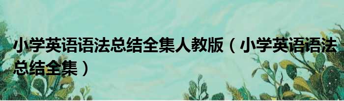 小学英语语法总结全集人教版（小学英语语法总结全集）